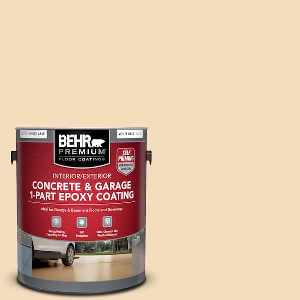 BEHR PREMIUM 1 gal. #YL-W01 Spinning Silk Self-Priming 1-Part Epoxy Satin Interior/Exterior Concrete and Garage Floor Paint