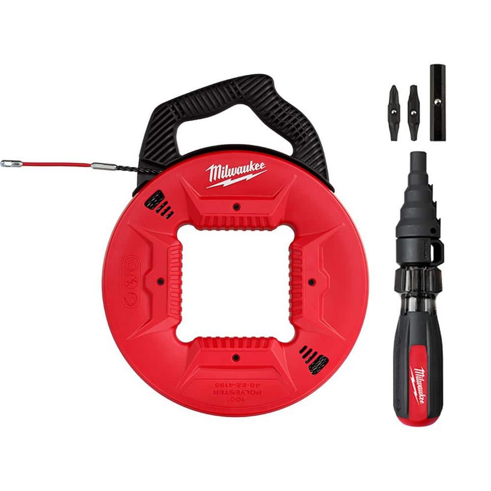 100 ft. Polyester Fish Tape with Flexible Metal Leader with 7-in-1 Conduit Reaming Multi-Bit Screwdriver price history on PriceWatchPro
