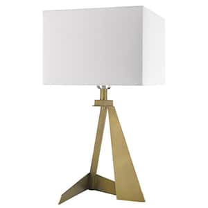 25.25 in. Brass Standard Light Bulb Bedside Table Lamp