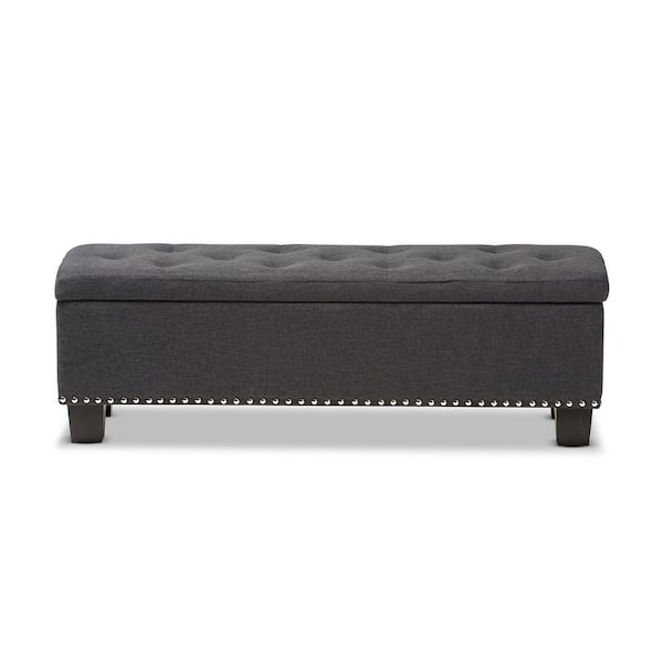 Baxton Studio Hannah Dark Gray Bench 28862 7051 HD The Home Depot