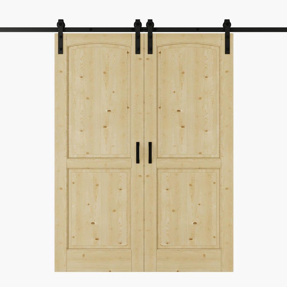 ARK DESIGN 64 in. x 80 in. (Double 32 in. ) Arch 2-Panel Unfinished ...