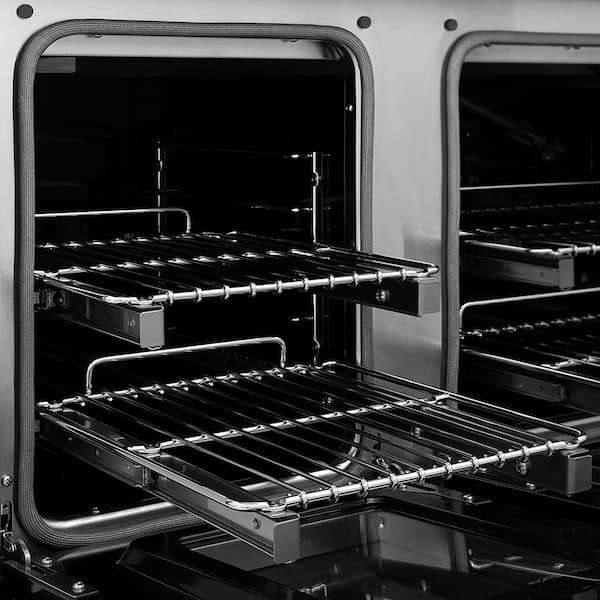 Autograph 48 in. Paramount Gas Range with 8 Burners and Convection Gas Ovens in Stainless Steel with Nickel Helix Handle