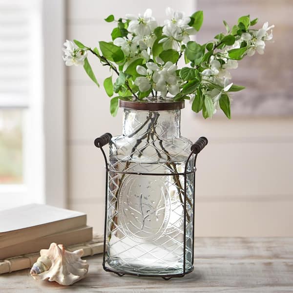 Storied Home Glass and Metal Decorative Vase