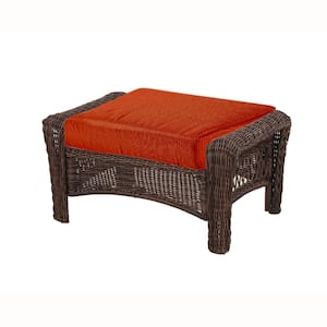 23 in. x 19 in. x 4 in. Charlottetown Quarry Red Outdoor Ottoman Replacement Cushion
