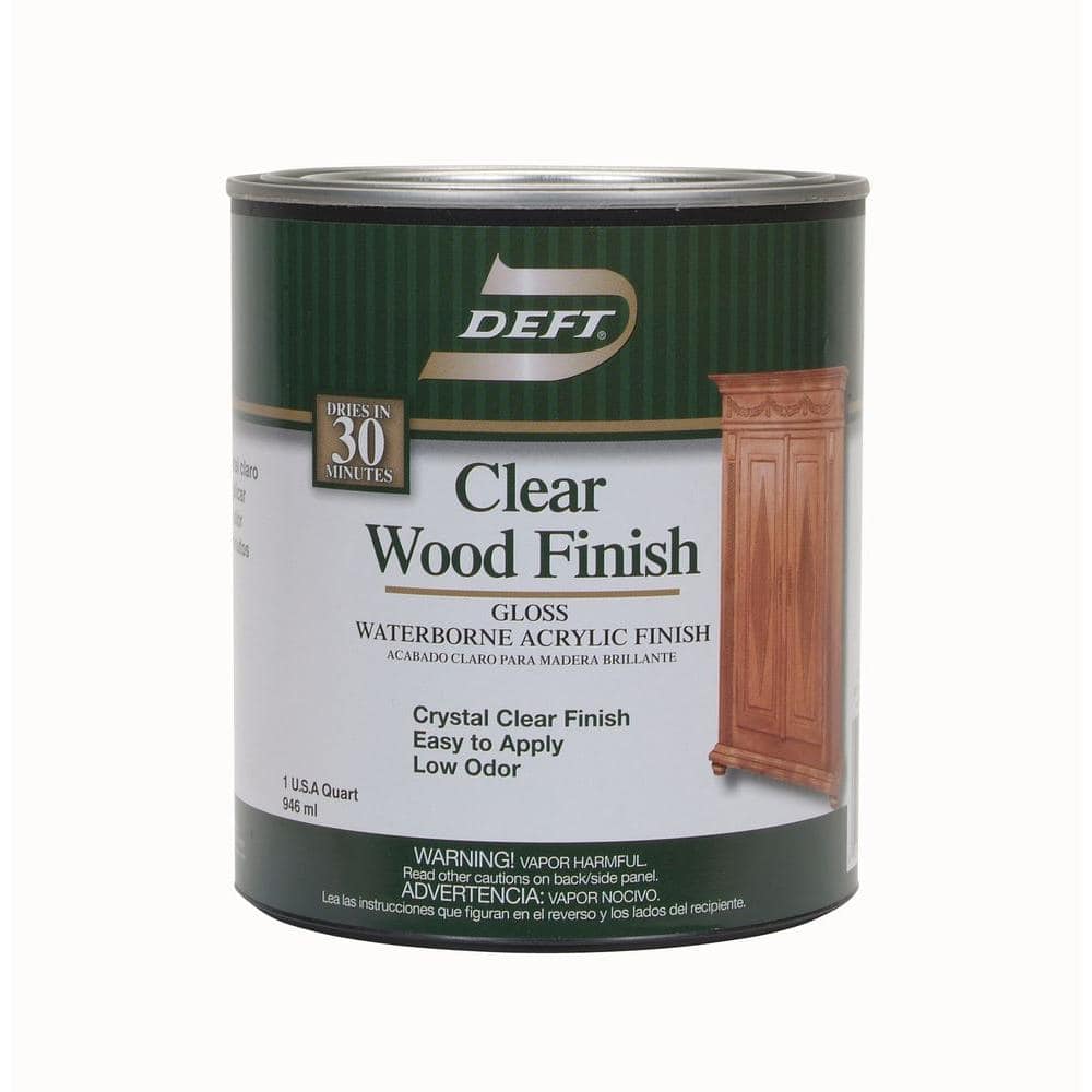 Deft DFT257/04-XCP4 Waterborne Wood Finish Gloss Clear Water-Based 1 qt  Clear - pack of 4