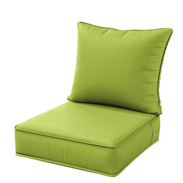 WNP 19 in. x 19 in. x 4 in. Square Outdoor Deep Seating Cushion Set Seat and Back Cushion for Chair and Sofa Grass Green