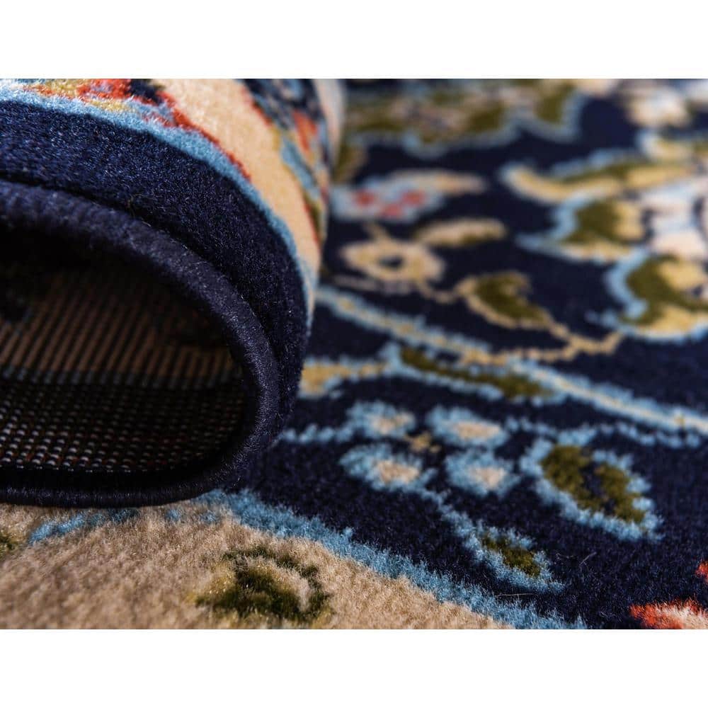 Handmade Rectangular Navy Blue Synthetic Memory Foam Rug