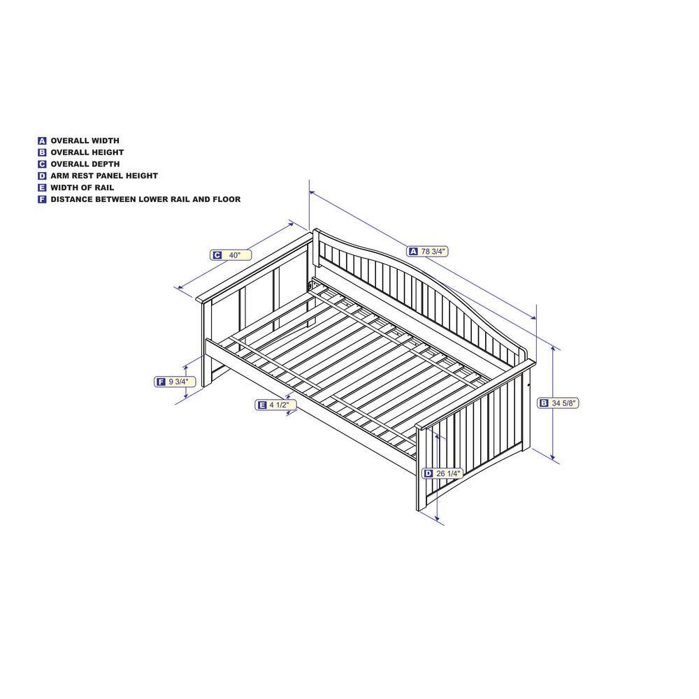 Nantucket White Twin Wood Daybed Frame with Slats