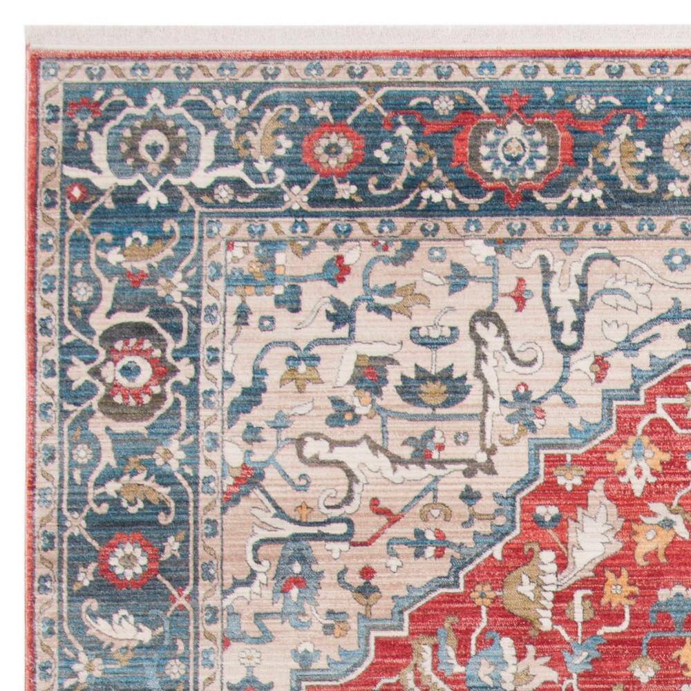 Red and Blue 8' x 10' Hand-knotted Synthetic Area Rug