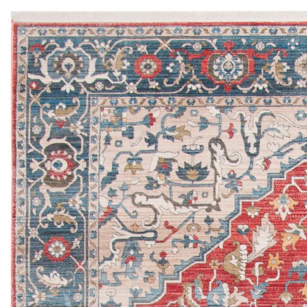 SAFAVIEH Vintage Persian Collection 5'x 7'6"Red/Blue VTP 479 M Traditional  Oriental Distressed Area Rug