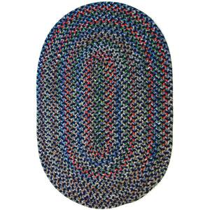Kennebunkport Navy Multi 8 ft. x 11 ft. Oval Indoor/Outdoor Braided Area Rug