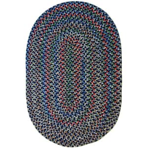 Kennebunkport Navy Multi 10 ft. x 13 ft. Oval Indoor/Outdoor Braided Area Rug