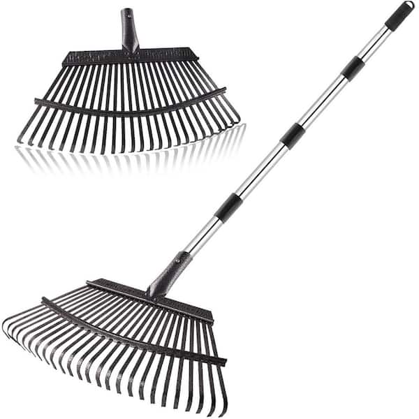 Misopily 38.8-65 in. Metal Handle Adjustable Rake with 25 Metal