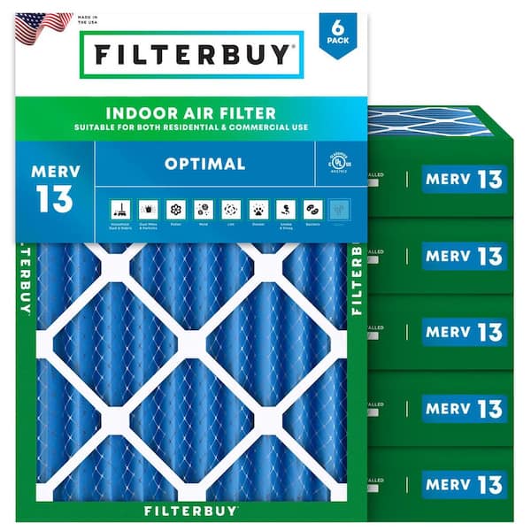 21 in. x 23 in. x 4 in. MERV 13 (FPR 10) Health Defense Pleated HVAC AC Furnace Air Filters Replacement (6-Pack)