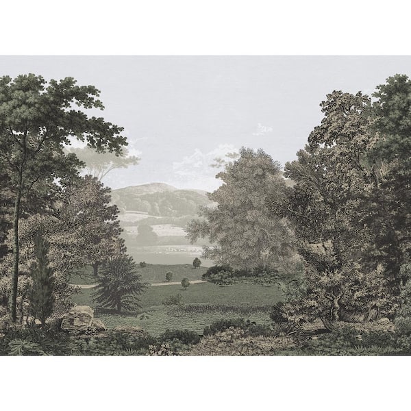ERIN & BEN CO. Morning Light Scenic Pastures Non Woven Premium Peel and Stick Wall Mural Peel and Stick Wall Mural