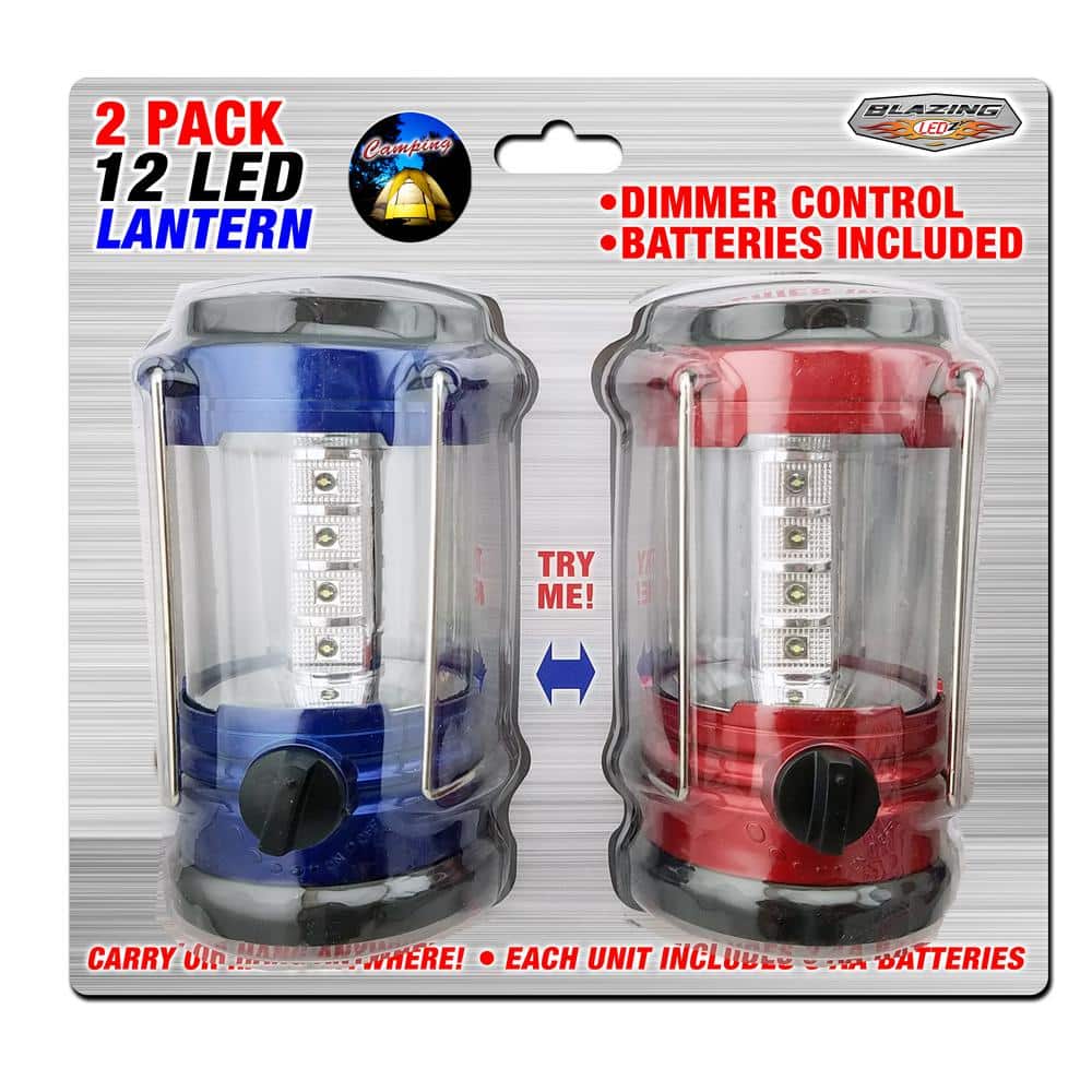 Blazing LEDz 12 LED Battery Operated Camping Lantern (2-Pack