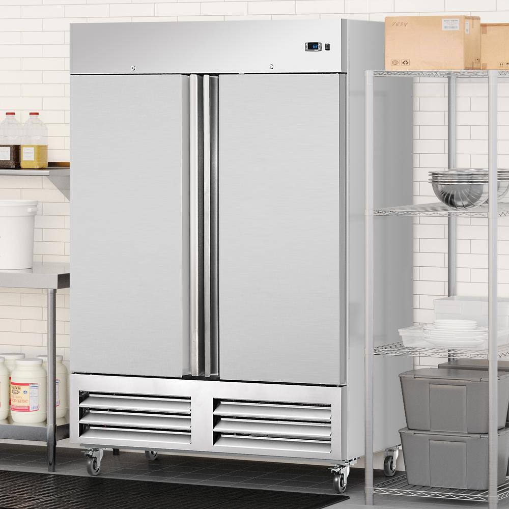 54" Stainless Steel Commercial Two-Door Convertible Refrigerator/Freezer