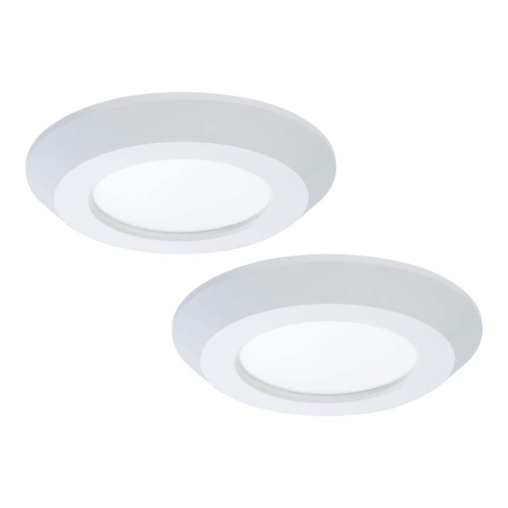 4 in. 2700K-5000K Selectable CCT Surface Integrated LED Downlight White Recessed Light with Round Trim (2-Pack) price history on PriceWatchPro