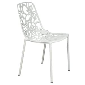 White Devon Modern Aluminum Outdoor Patio Stackable Dining Chair