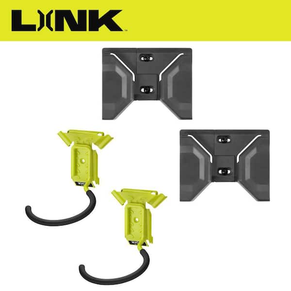 LINK Bike Storage Kit with 16 inch Wall Rail, (2) End Caps and (2) Bike Hooks