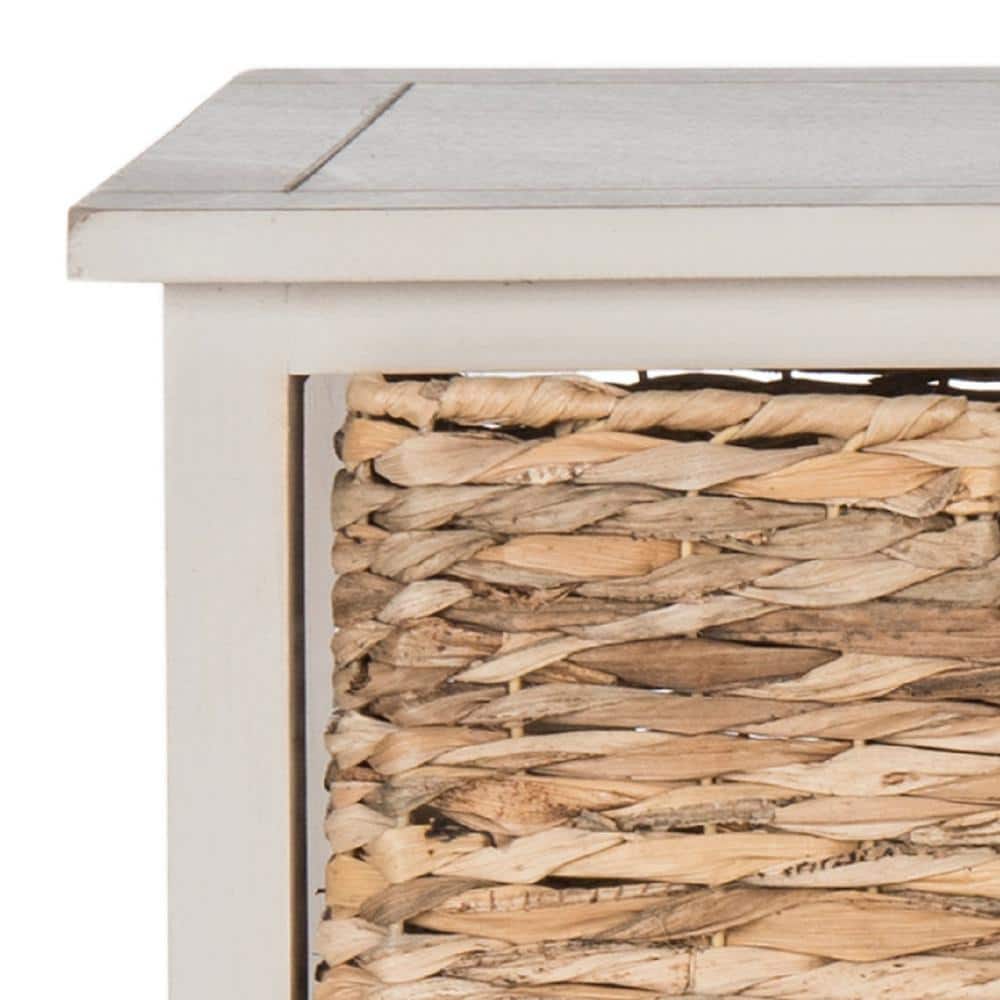 Vintage Grey Pine Wood 6-Basket Storage Chest