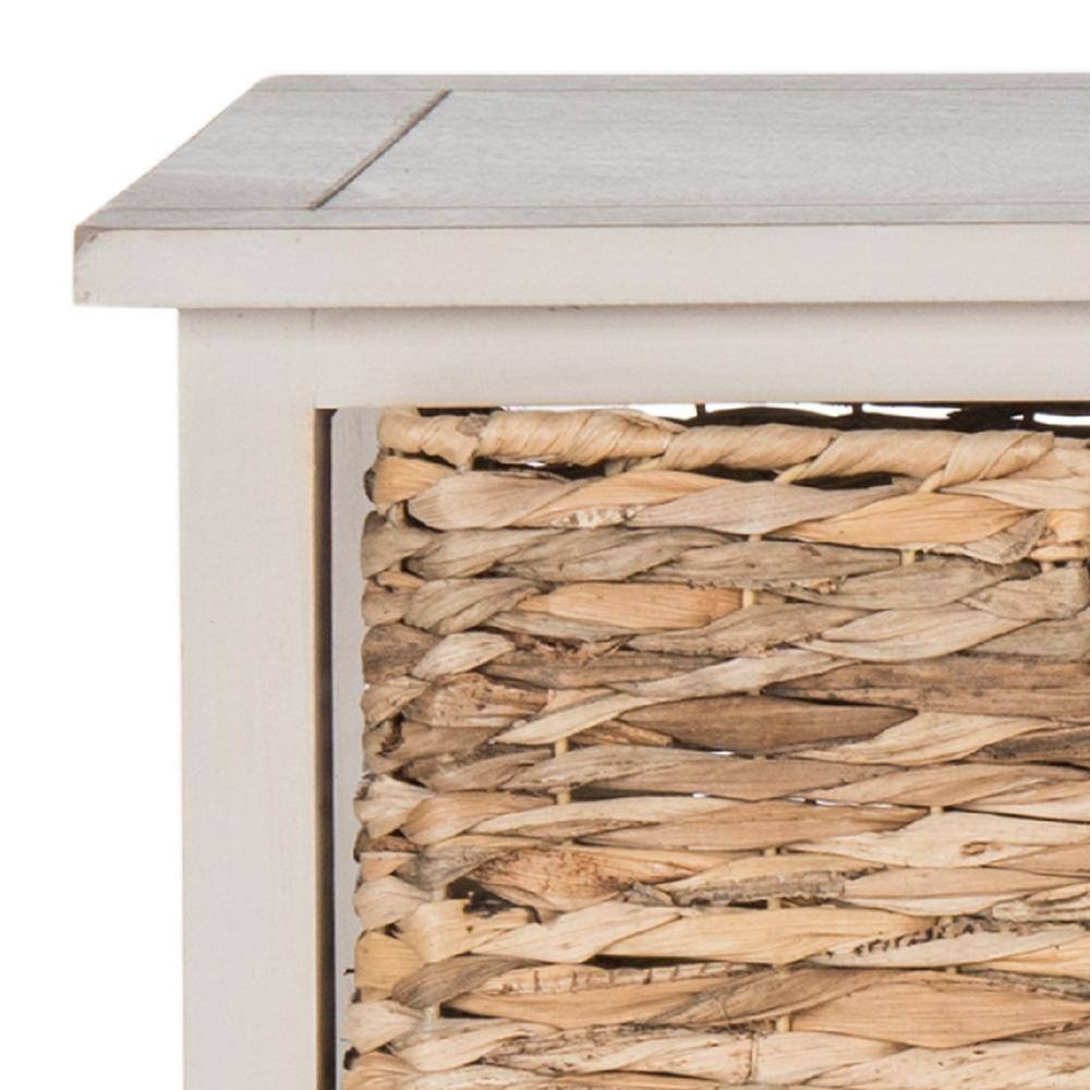 Vintage Grey Pine Wood 6-Basket Storage Chest