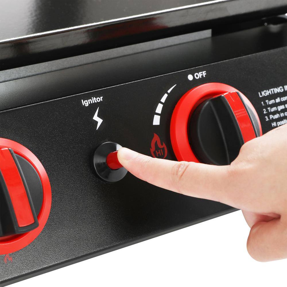 18-Inch Black 2-Burner Portable Gas Griddle