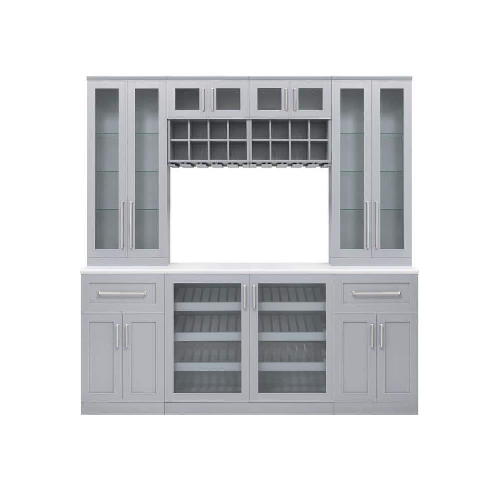 NewAge Products Home Bar 21 in. Gray Set (8Piece) 62151 The