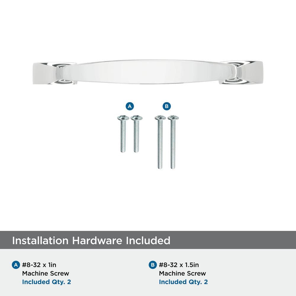 Highland Ridge Polished Chrome Cabinet Drawer Pull with Mounting Hardware