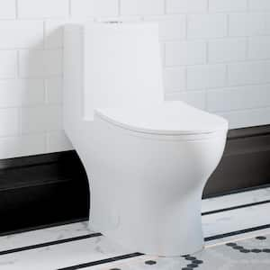 1-piece 1.1 GPF Ivy 10 in. Rough-In Dual Flush Elongated Toilet in White Seat Included