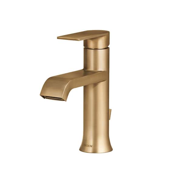 Genta Single Handle Single Hole Bathroom Faucet with Drain Kit Included in Bronzed Gold