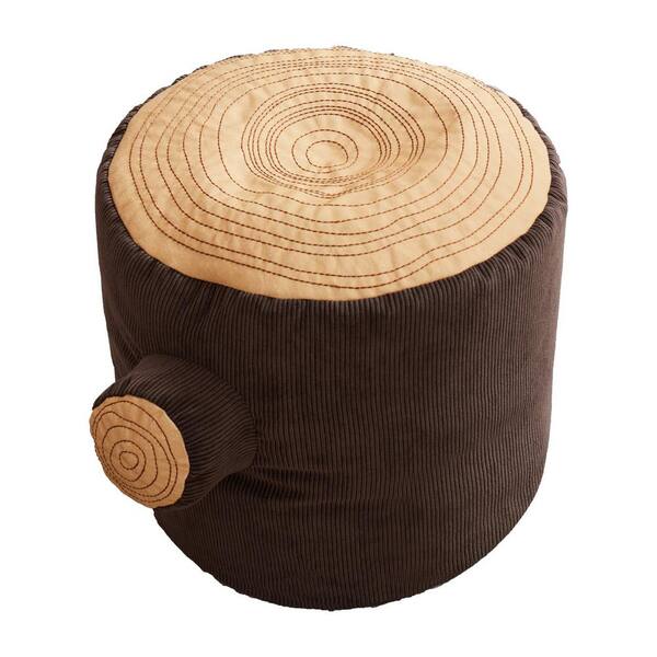 asweets Fun Comfy Tree Stump Log Pouf Versatile Cushion 14 in. T x 19 in. W