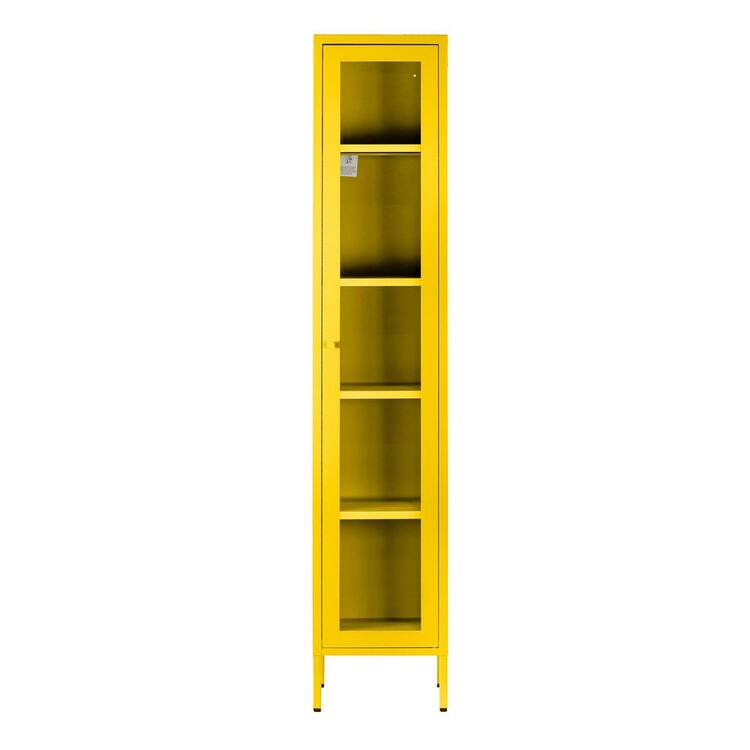 Glamour Home Avis Yellow 71"in. " Office Storage Cabinet with 4 Shelves