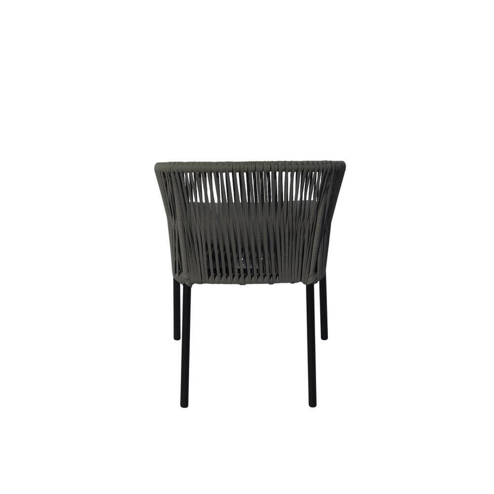 Osborne Modern Black Aluminum Outdoor Dining Chair with Cushions