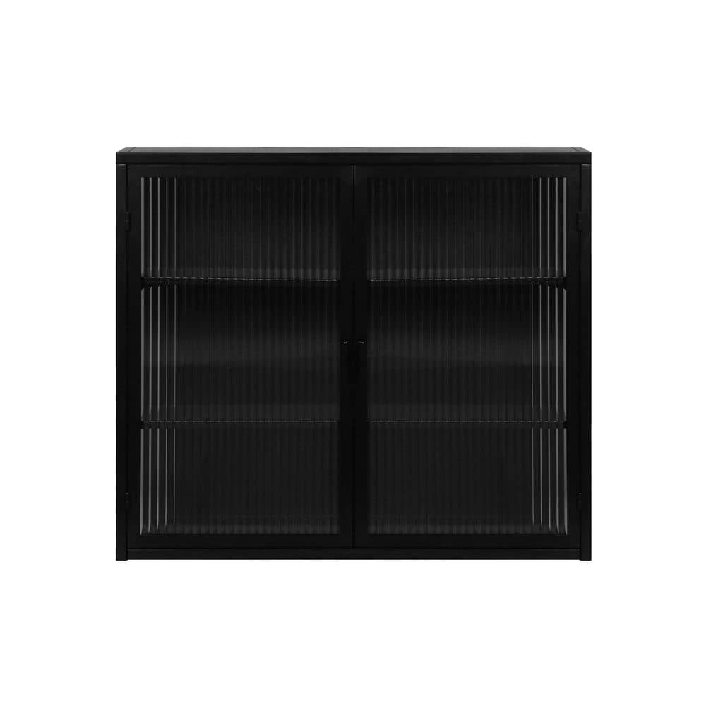 27.60 in. W x 9.10 in. D x 23.60 in. H Double Glass Door Bathroom Storage W