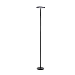 72 in. Black LED Torchiere Floor Lamp