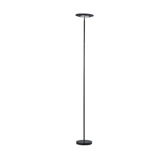 HomeRoots 72 in. Black LED Torchiere Floor Lamp