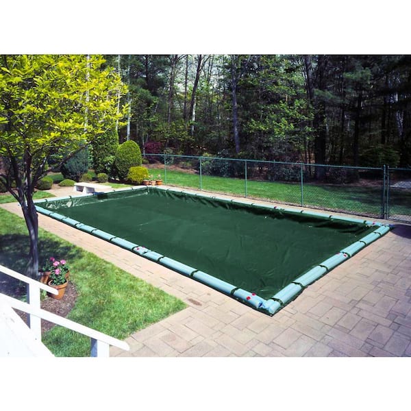 Pool Mate Heavy-Duty 18 ft. x 40 ft. Rectangular Grass Green In Ground Pool Winter Cover