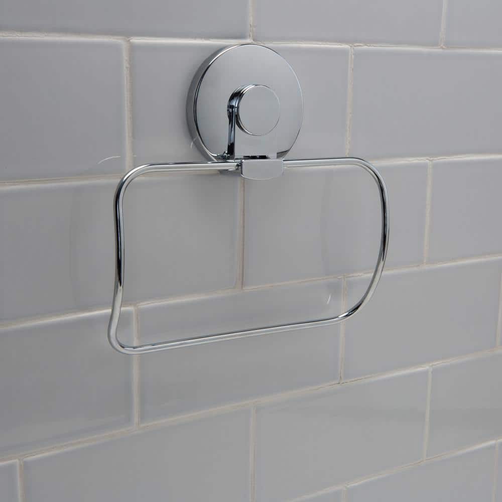 Chrome Gel Suction Wall Mounted Towel Holder
