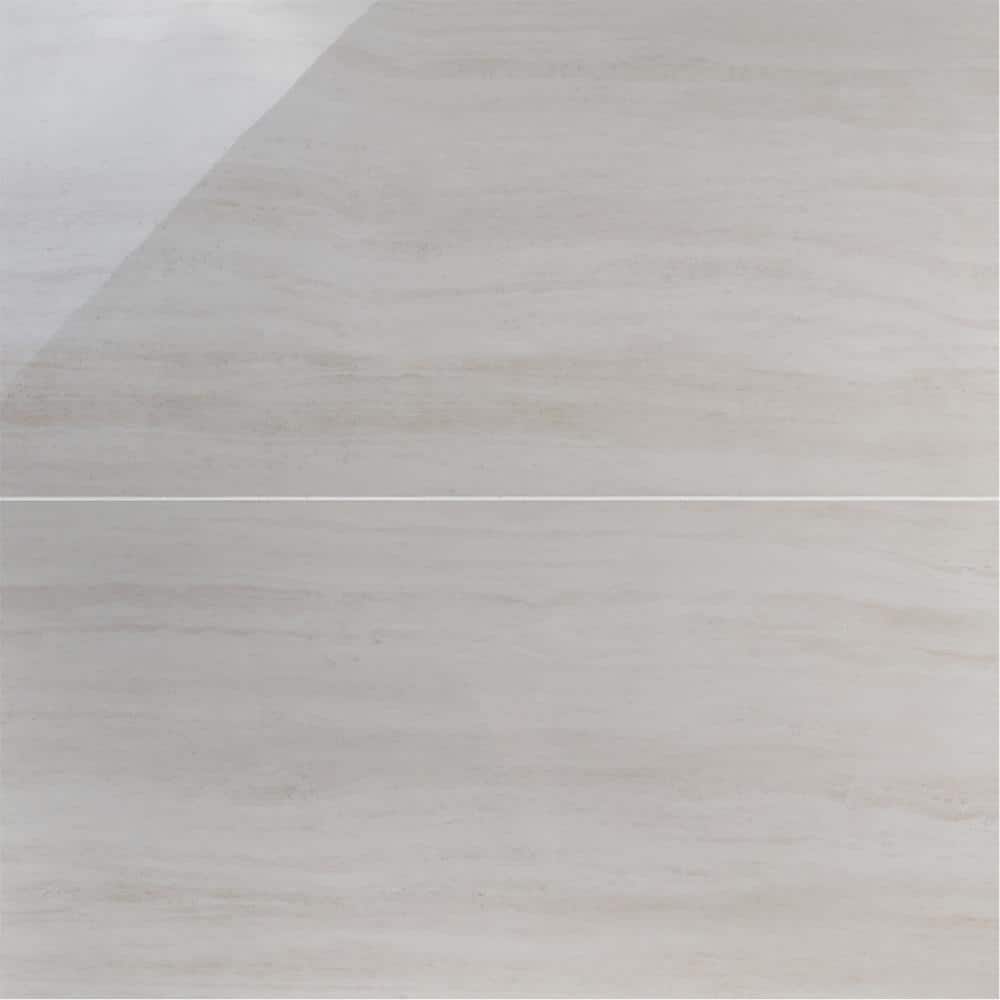 Atlanta Large Format White Polished Porcelain Floor and Wall Tile