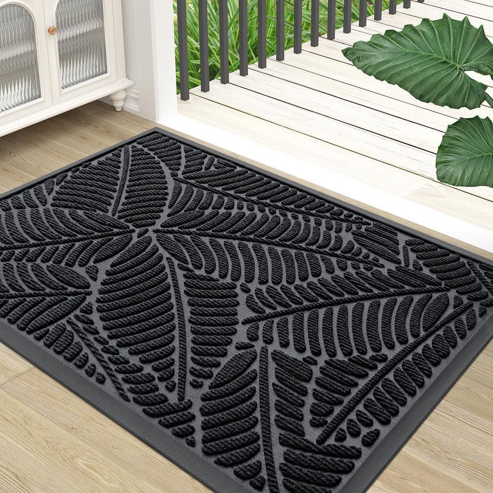 Waterproof 30x17 Inch Indoor Outdoor Doormat Sturdy Non Slip Rubber Entrance Floor Mat Easy Clean Black price history on PriceWatchPro