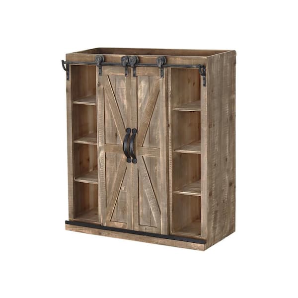OKD Bathroom Floor Cabinet, Farmhouse Storage Cabinet with Sliding