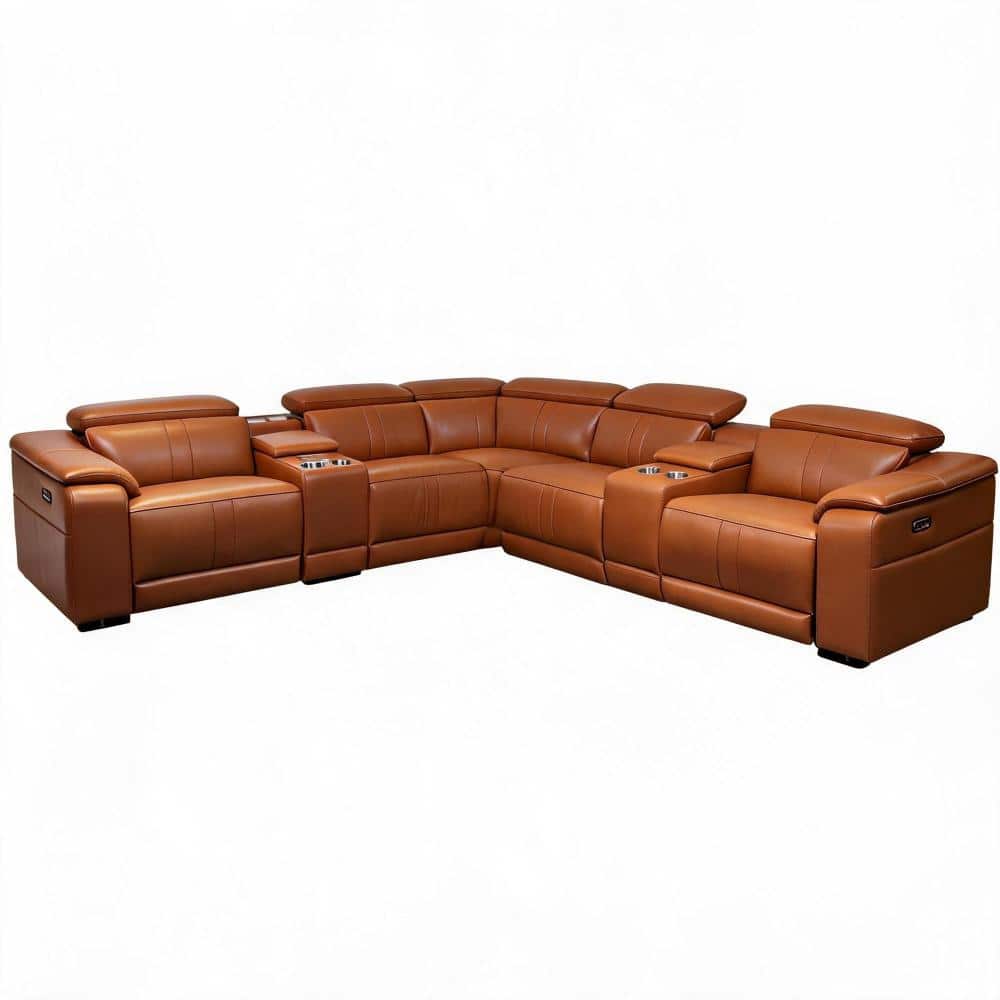 227 in. Power Reclining 5-piece Tech Leather L-Shaped Sectional Sofa with Bluetooth Speakers, Wireless Charging, LED price history on PriceWatchPro