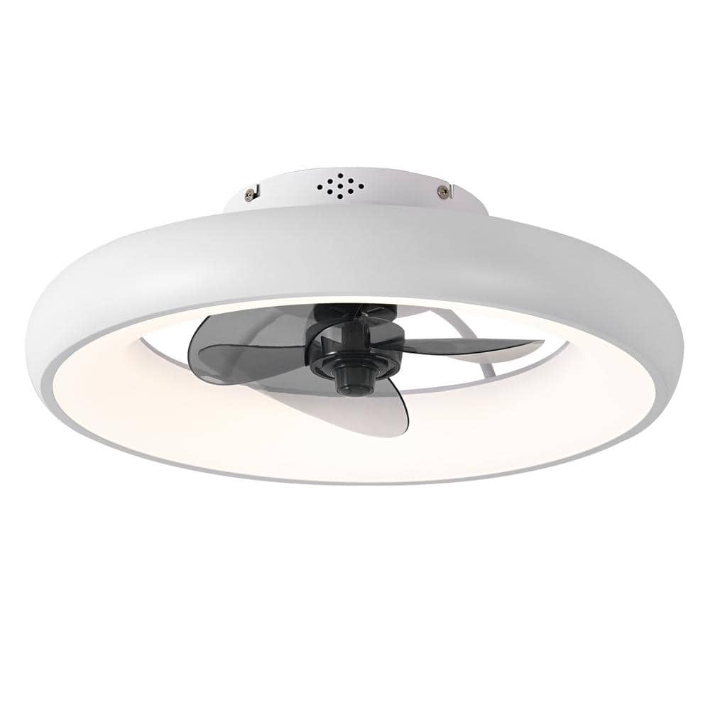 HKMGT 22 in. LED Indoor White Smart Dimmable Ceiling Fan with Timer, 6