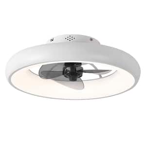 22 in. LED Indoor White Smart Dimmable Ceiling Fan with Timer, 6-Speed Adjustable and Remote