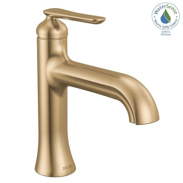 Delta Bonacci Gold Single Handle Single Hole Bathroom Sink Faucet