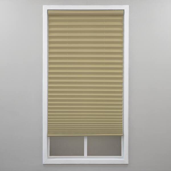 StyleWell Camel Cordless Light Filtering Polyester Pleated Shades - 38 in. W x 64 in. L