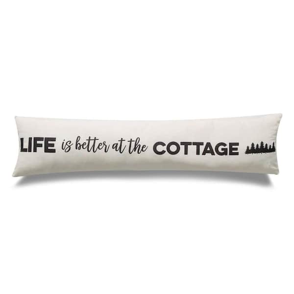 Peterson Artwares Color Black Cottage Icons 12 in. x 48 in. Throw Pillow