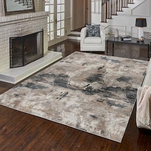 Quattro Paola Cream 6 ft. x 9 ft. Abstract Indoor Area Rug
