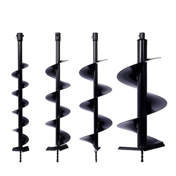 Cesicia Auger Drill Bits for Planting Set of 4-Garden Auger Drill Bit Spiral Drill Bit for 3/4 in. Shaft Post Hole Digger Bulbs
